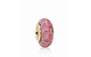 PANDORA Charm   Murano Glass & 14K Gold Pink Lotus