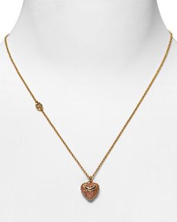 Couture Womens Pave Puffed Heart Wish Necklace 15