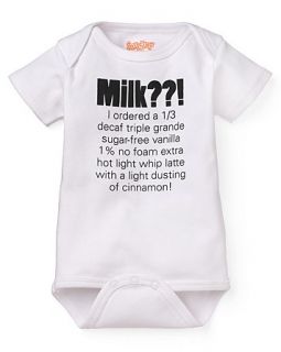 Infant Unisex Milk? Bodysuit   Sizes 0 18 Months