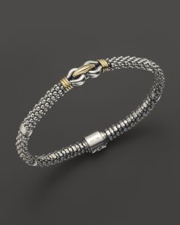 Lagos Sterling Silver and 18K Gold Derby Fluted Rope Bracelet