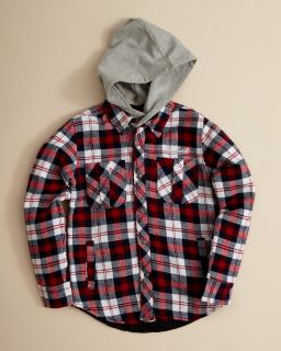 Woolrich Boys Flannel Hooded Jacket   Sizes 8 20