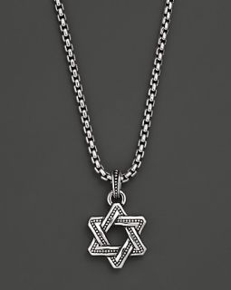 Sterling Silver Beaded Star of David Necklace, 21