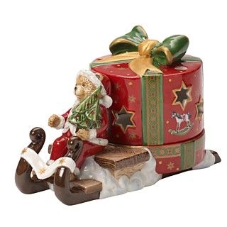 Villeroy & Boch Christmas Teddy Bear Sleigh Candleholder