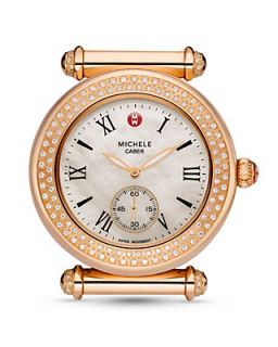 Michele Caber Diamond Rose Gold Bracelet Watch, 46mm X 37mm