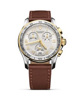 Swiss Army Two Tone Bezel with Leather Strap, 41 mm