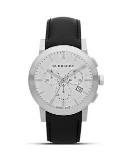Burberry Black Leather Strap Watch, 42mm
