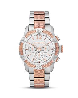 Michael Kors Textured Two Tone Watch, 45mm