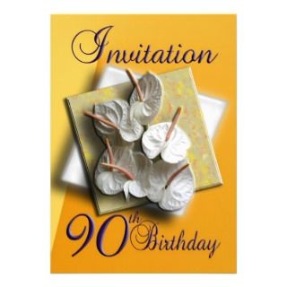 90th Birthday Party on 90th Birthday Party Invitation Antheriums