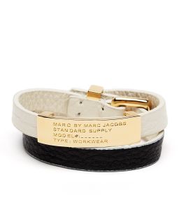 wrap leather bracelet price $ 98 00 color white birch black quantity 1
