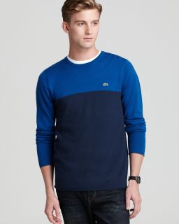 Lacoste Merino Wool Jersey Color Block Sweater  
