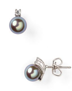 round pearl earrings price $ 85 00 color grey quantity 1 2 3 4 5 6