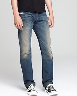 Diesel Lomami Stripe Leather Jacket & Safado Jeans in Dark Blue