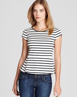 theory top panna striped peplum price $ 140 00 color ivory dark navy