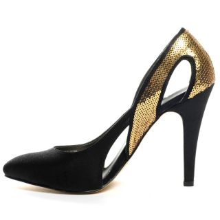 Regina Heel   Black Satin, JLO Footwear, $47.49