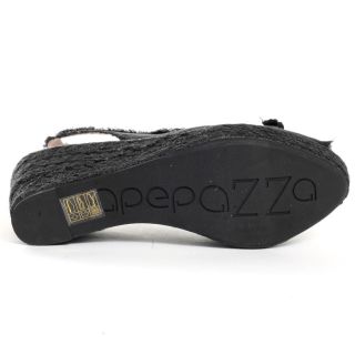 Ibiza Wedge   Black, Apepazza, $77.50