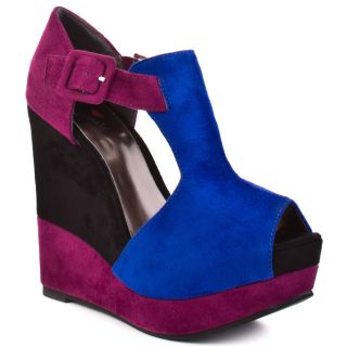 Buckle Up Wedge   Cobalt Luichiny