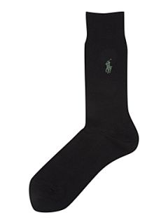 Polo Ralph Lauren Mercerized cotton rib sock Black   