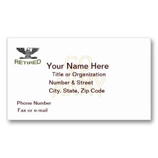 Army Colonel Retired Business Card