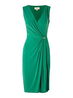 Linea Metal trim wrap dress Green   