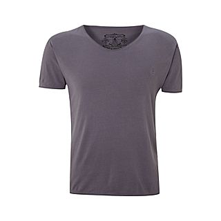 Band pigment jersey scoop neck T shirt