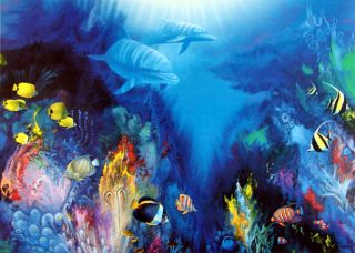 Katona Poster Golden Grotto Seascape Ocean Fish SUBMIT OFFER