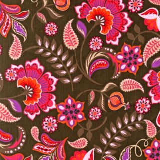 Kaufman Cool Corduroy Flowers on Brown Fabric Quilt BTY Floral