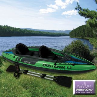Two Person Challenger K2 Inflatable Kayak Kit with Oars & Pump 68306EP