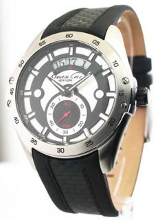 Mens Kenneth Cole Leather New Date Watch KC1486