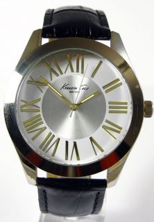 Kenneth Cole New York Womens Analog Watch Black Leather Band