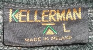 Green Beige Wool Blend Kellerman Ireland Sweater L LG