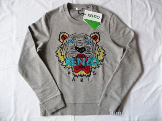 New SS 2013 Kenzo Paris Tiger Sweater sweat Shirt Jumper Gray Unisex