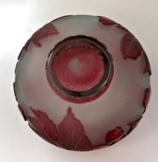 Kelsey Murphy Bomkamp Pilgrim Cranberry Glass Cameo Carved Bowl