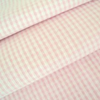 Seersucker Gingham Nursery Cotton Fabric per M