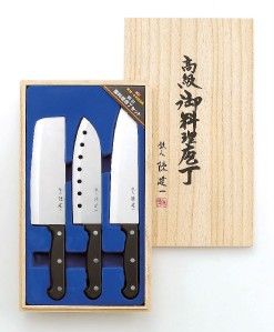 Japanese Famous Chef Kenichi Chins Knife 3 Sets