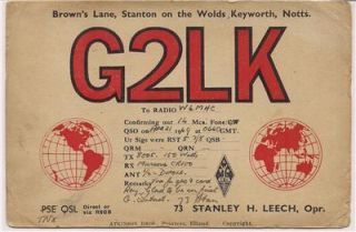 Radio Card Stanton on The Wolds Keyworth Notts to Greensboro