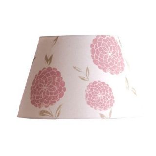 NEW 16 in. Wide Floral Barrel Lamp Shade, White, Pink, Printed Fabric