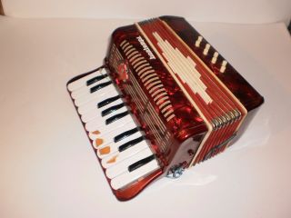 Vintage Bontempi Red Pearl Piano Accordion