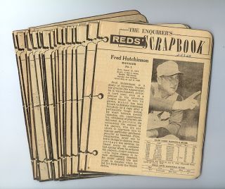 1962 Cincinnati Enquirer Reds Scrapbook Card Complete Set