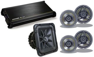 KICKER CAR AUDIO DX600.5 AMPLIFIER, TWO PAIRS DS650 SPEAKERS & S12L5