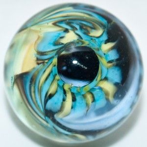 Marble Kevin OGrady Yellow Aqua Swirl Marble