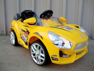 Batman Sporty Yellow Kids Ride on Power Car Wheels R C