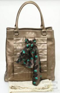 Orla Kiely Bronze Leather Tote Shoulder Bag