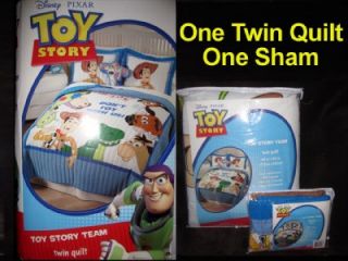 KIDS BEDDING 2PC SET TWIN QUILT PILLOW SHAM Pixar Disney TOY STORY