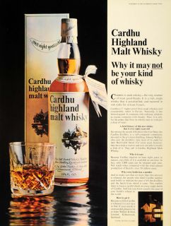Cardhu Highland Malt Whisky Kilmarnock Scotland   ORIGINAL ADVERTISING