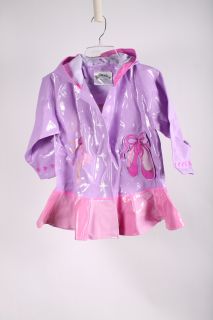 Kidorable Girls Ballerina Rain Coat Purple and Pink Size 4 5 Retail $