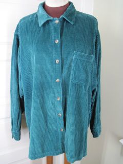 Ll Bean Hunter Green Corduroy Shirt Jacket 3X