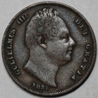 1831 First Year Issue Farthing King William IV Old US Money 1 4 Penny