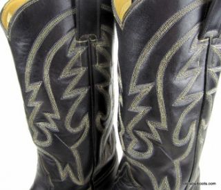 RARE Vtg Kimmel Rock N Roll Custom Black Calf Cowboy Boots Commanche