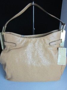 Michael Kors Leather Kingston Large Shoulder Handbag Hobo Peanut