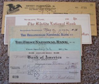 40 DIF nice 1905 1960 BANK & BUSINESS CHECKS Montana Oregon Calif